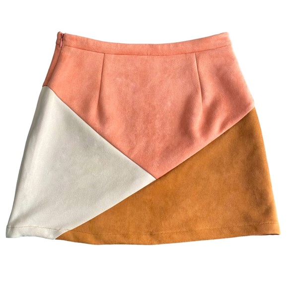 Grae Apparel Suede Color block Skirt - Women’s small - Picture 4 of 4